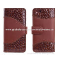 Brown Leather Cases for iPhone 6 with Card Slots, Splicing Design